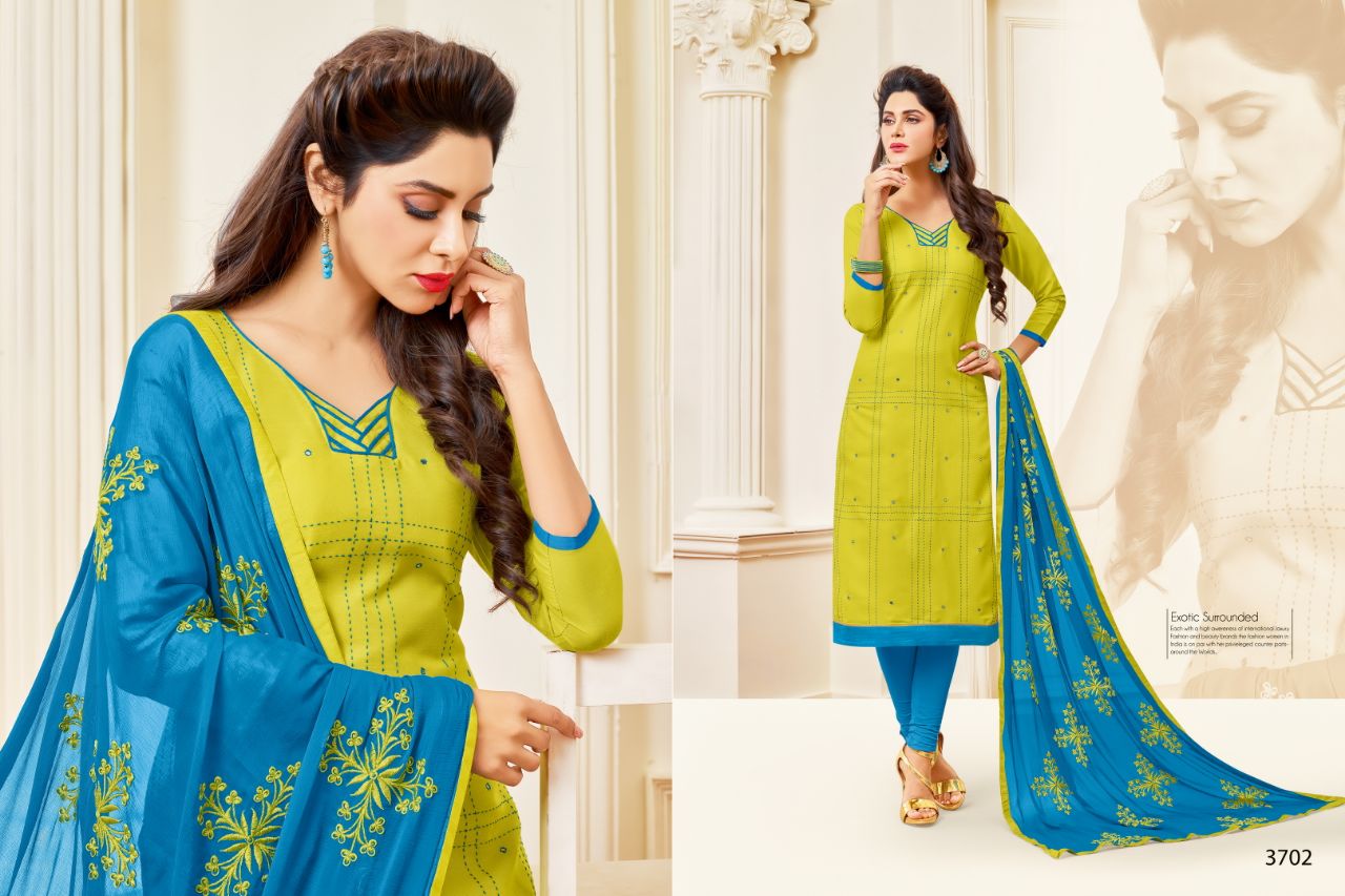 Hazel By Rr Fashion 3701 To 3712 Series Beautiful Stylish Fancy Colorful Casual Wear & Ethnic Wear Collection Flex Cotton Embroidered Dresses At Wholesale Price