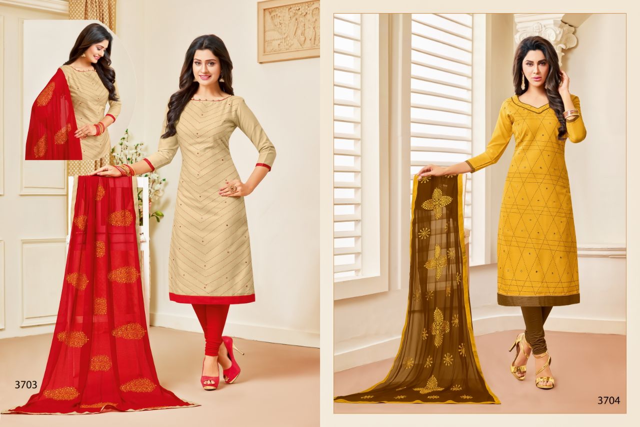 Hazel By Rr Fashion 3701 To 3712 Series Beautiful Stylish Fancy Colorful Casual Wear & Ethnic Wear Collection Flex Cotton Embroidered Dresses At Wholesale Price