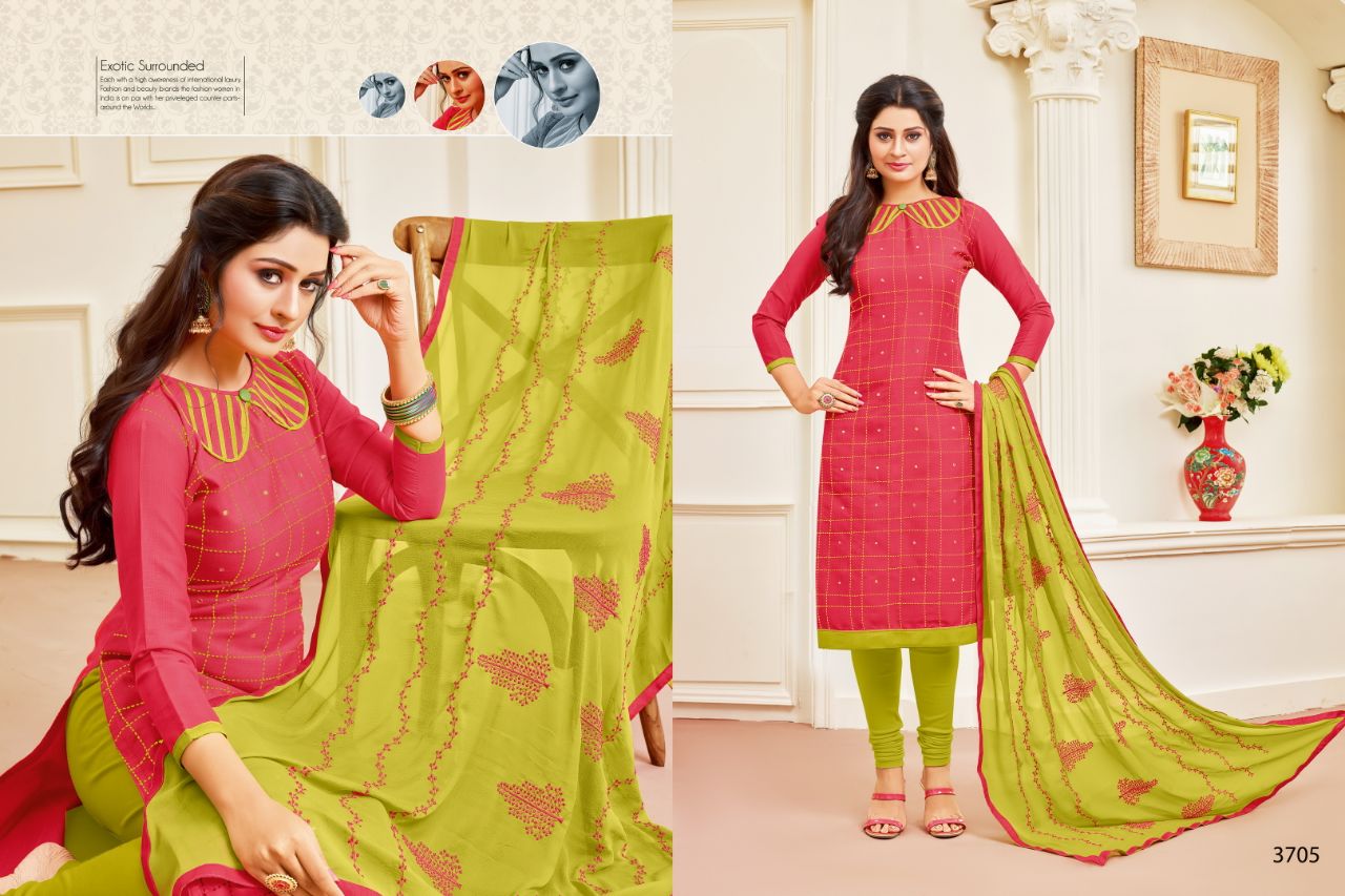 Hazel By Rr Fashion 3701 To 3712 Series Beautiful Stylish Fancy Colorful Casual Wear & Ethnic Wear Collection Flex Cotton Embroidered Dresses At Wholesale Price