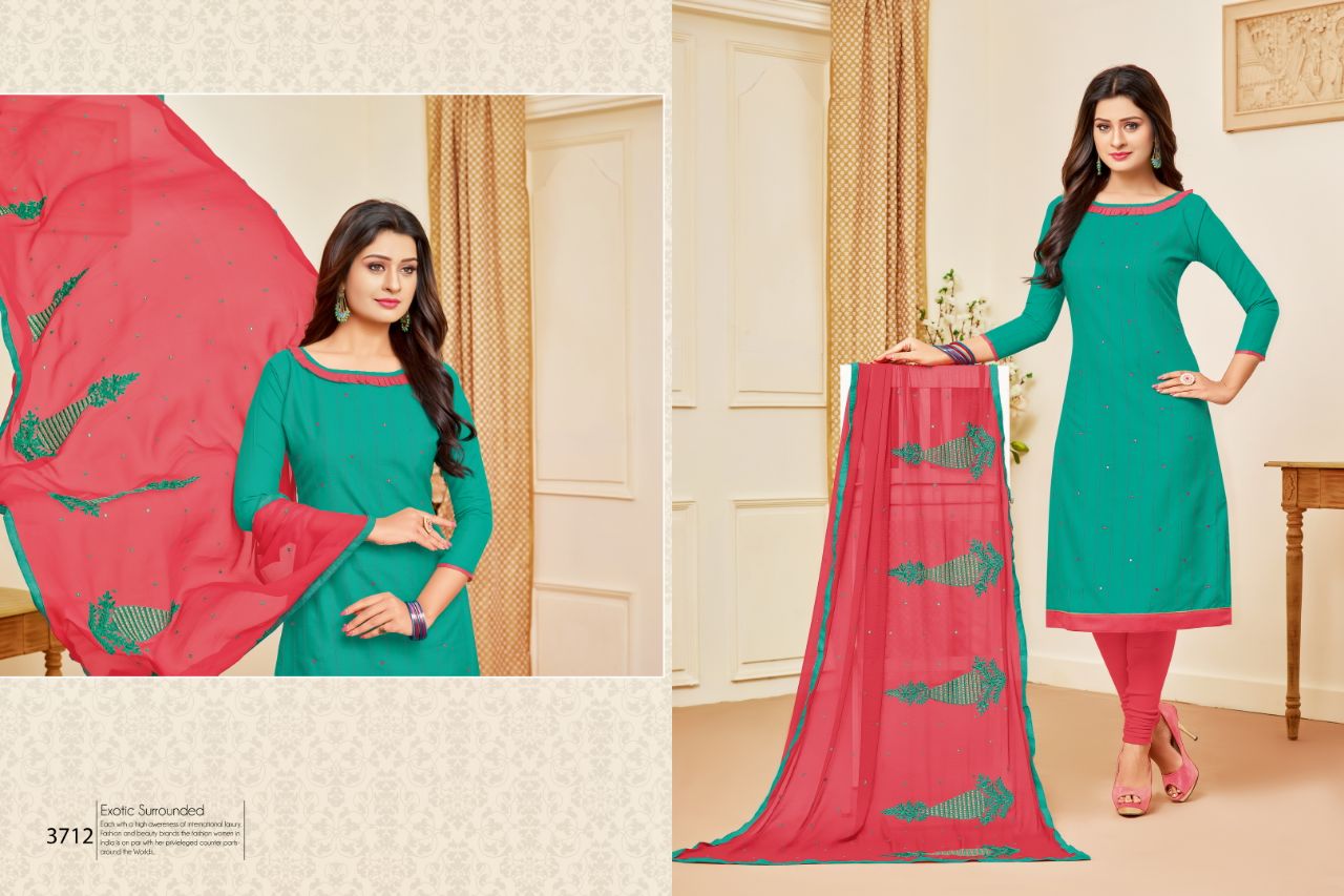 Hazel By Rr Fashion 3701 To 3712 Series Beautiful Stylish Fancy Colorful Casual Wear & Ethnic Wear Collection Flex Cotton Embroidered Dresses At Wholesale Price