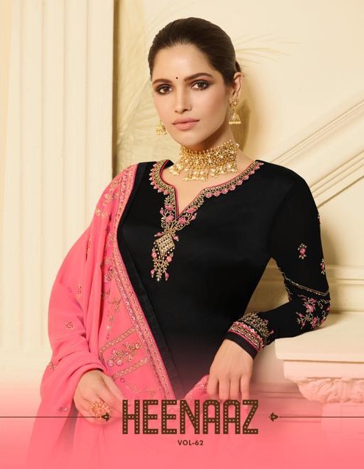 Heenaz Vol-62 By Mahaveer Fashion 6200 To 6206 Series Beautiful Winter Suits Collection Stylish Fancy Colorful Casual Wear & Ethnic Wear Satin Georgette Dresses At Wholesale Price