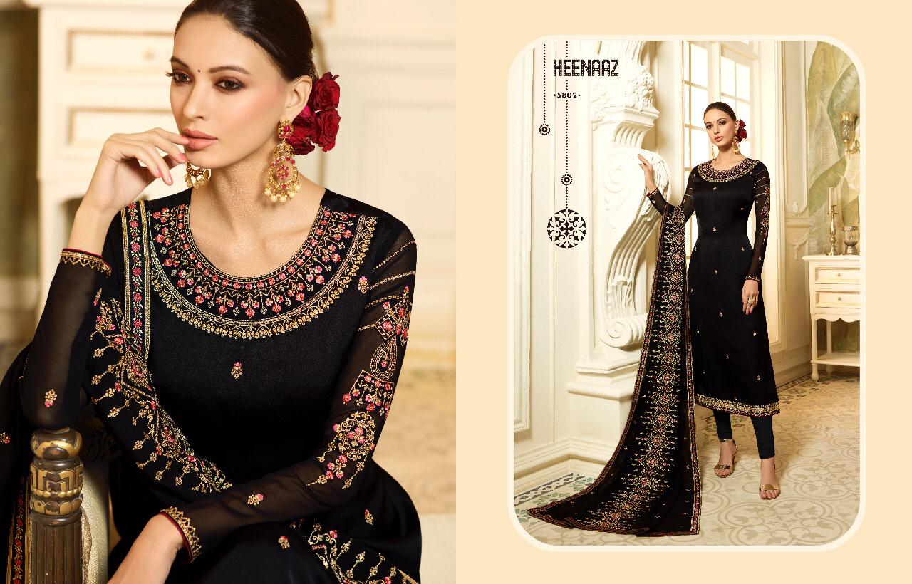 Heenaz Vol-58 By Mahaveer Fashion 5800 To 5806 Series Beautiful Suits Colorful Stylish Fancy Casual Wear & Ethnic Wear Satin Georgette Dresses At Wholesale Price