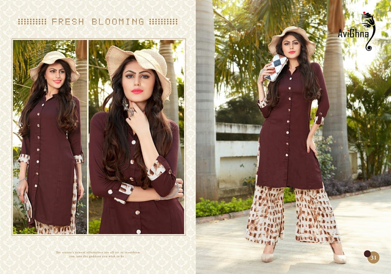 Heer By Avighna Creation 31 To 39 Series Beautiful Colorful Stylish Fancy Casual Wear & Ethnic Wear & Ready To Wear Heavy Cotton/ Rayon Printed Kurtis At Wholesale Price