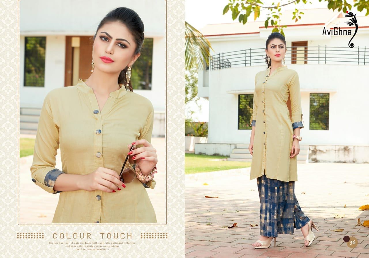 Heer By Avighna Creation 31 To 39 Series Beautiful Colorful Stylish Fancy Casual Wear & Ethnic Wear & Ready To Wear Heavy Cotton/ Rayon Printed Kurtis At Wholesale Price