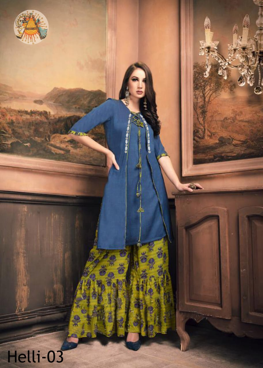 Helli By Kaamiri 01 To 06 Series Beautiful Stylish Colorful Fancy Party Wear & Ethnic Wear & Ready To Wear Rayon Cotton With Embroidery0 Kurtis At Wholesale Price