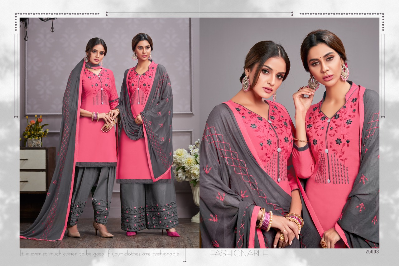 Hello Madam Vol-2 By Raghav Royals 25001 To 25012  Series Suits Collection Beautiful Stylish Fancy Colorful Casual Wear & Ethnic Wear Cotton With Embroidery Dresses At Wholesale Price