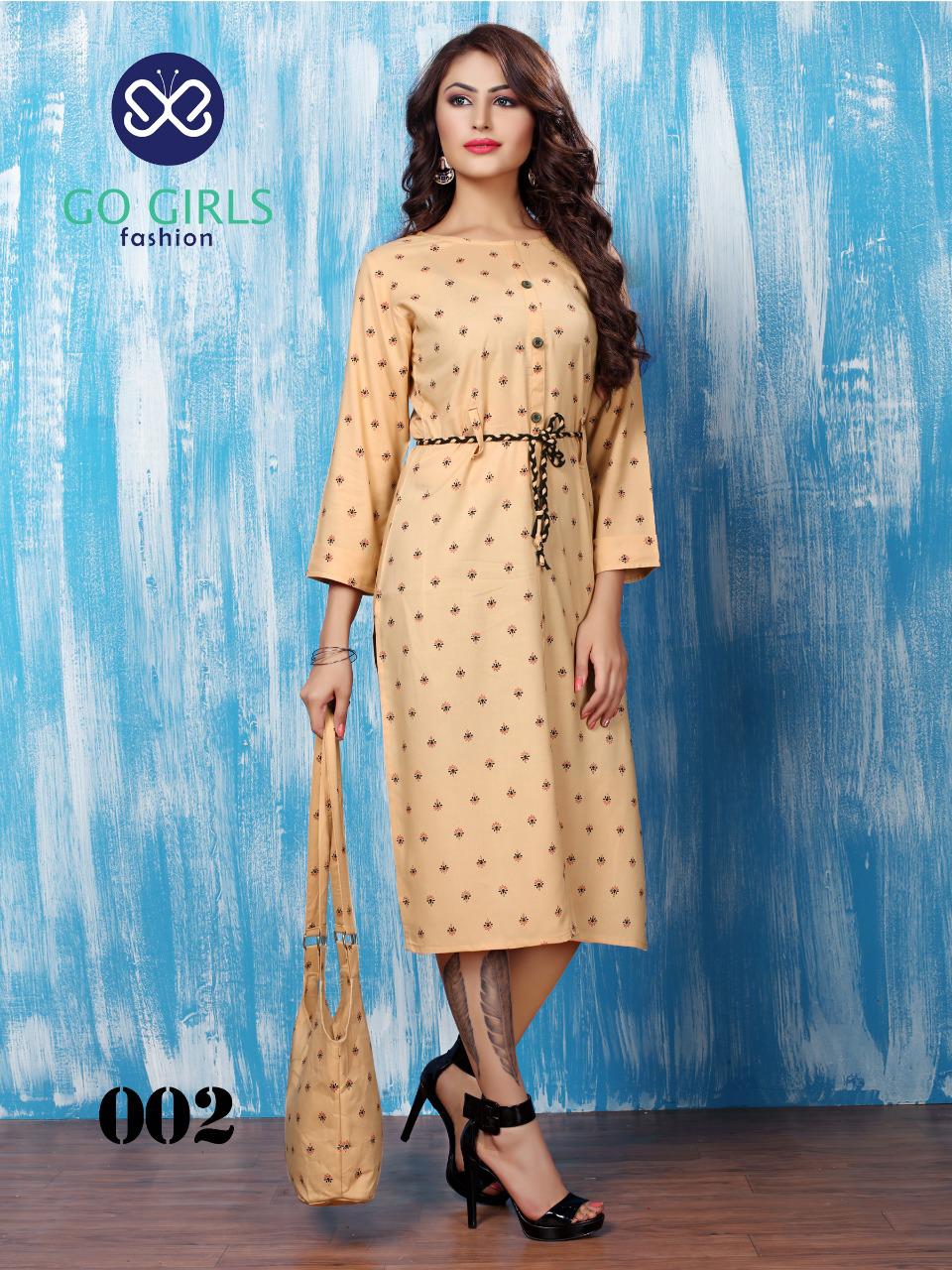 Hip Hop By Go Girls Fashion 001 To 004 Series Beautiful Colorful Stylish Fancy Casual Wear & Ethnic Wear & Ready To Wear Pure Rayon Kurtis With Hand Bag At Wholesale Price