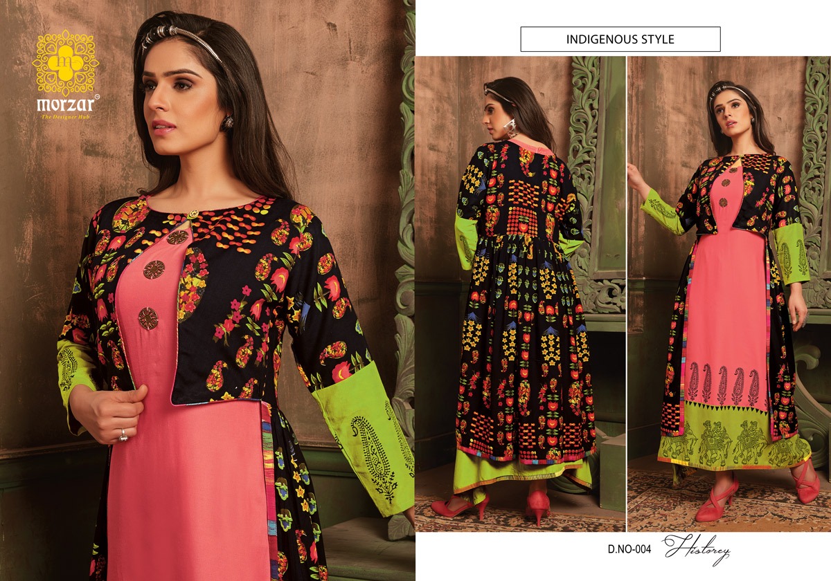History Vol-1 By Morzar 001 To 005 Series Stylish Colorful Fancy Beautiful Casual Wear & Ethnic Wear Collection Rayon Printed Kurtis At Wholesale Price