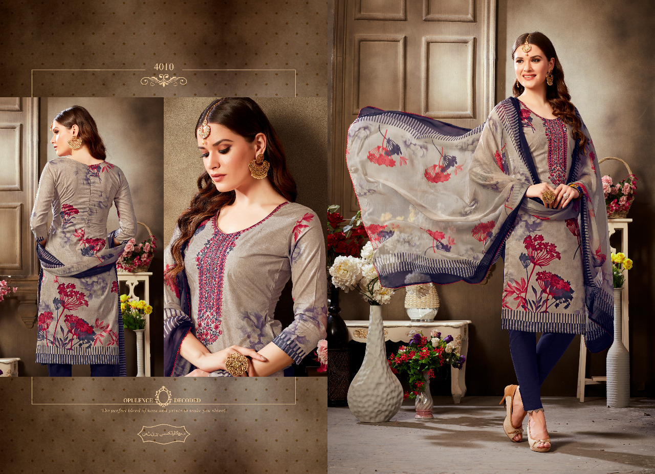 Honey Star Vol-4 By Hot Line 4001 To 4010 Series Designer Collection Beautiful Stylish Fancy Colorful Party Wear & Occasional Wear Pure Cambric Digital Style Printed Dresses At Wholesale Price