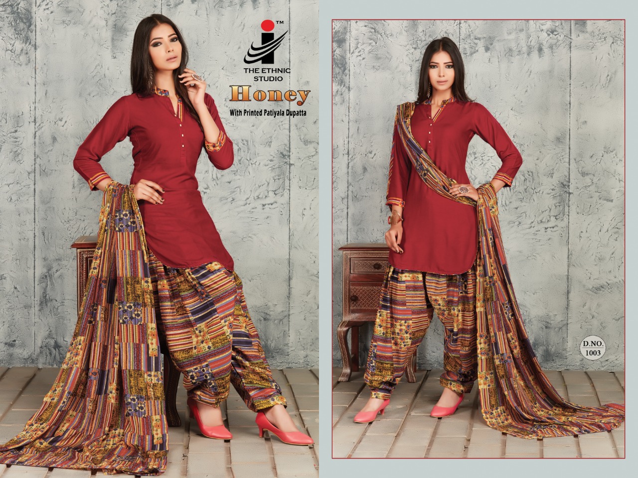 Honey By The Ethnic Studion 1001 To 1008 Series Designer Patiyala Suits Collection Beautiful Stylish Fancy Colorful Party Wear & Occasional Wear Heavy Rayon Printed Dresses At Wholesale Price