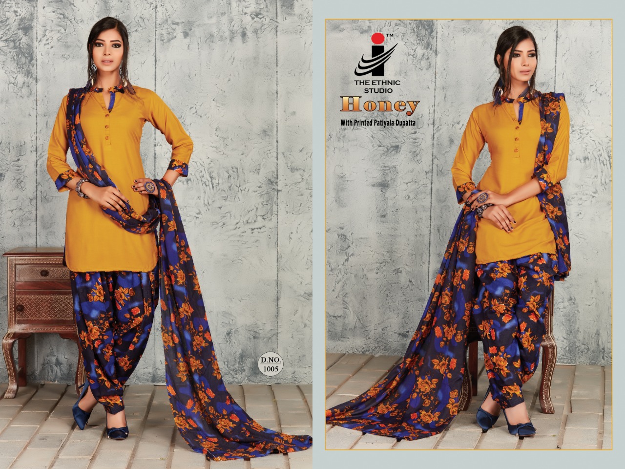 Honey By The Ethnic Studion 1001 To 1008 Series Designer Patiyala Suits Collection Beautiful Stylish Fancy Colorful Party Wear & Occasional Wear Heavy Rayon Printed Dresses At Wholesale Price