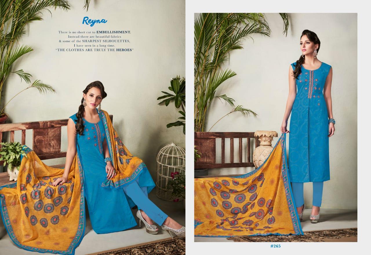 Hues Of Elegnace By Reyna 261 To 268 Series Beautiful Pakistani Suits Stylish Fancy Colorful Festive Collection Party Wear & Ethnic Wear Pure Cotton Embroidered Dresses At Wholesale Price