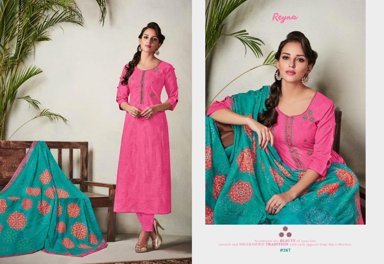 Hues Of Elegnace By Reyna 261 To 268 Series Beautiful Pakistani Suits Stylish Fancy Colorful Festive Collection Party Wear & Ethnic Wear Pure Cotton Embroidered Dresses At Wholesale Price