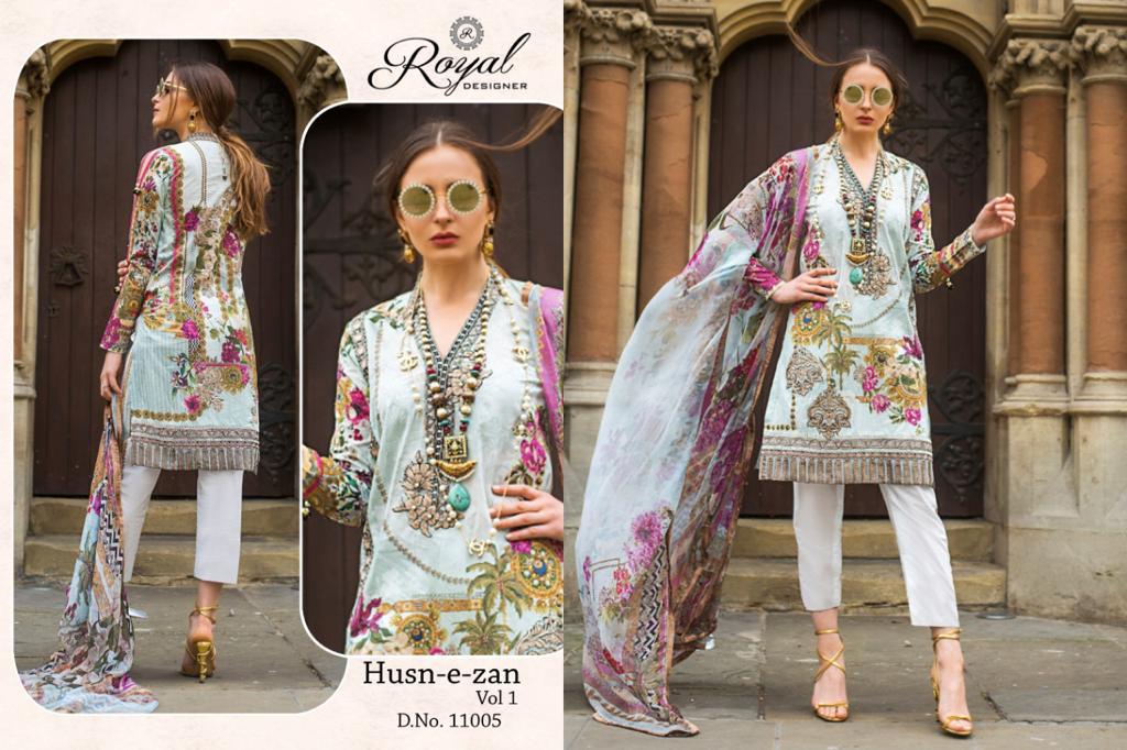 Husn-e-zan By Royal Designer 41001 To 41006 Series Designer Pakistani Suits Beautiful Stylish Fancy Colorful Party Wear & Occasional Wear Cambric Cotton With Sifli Work Dresses At Wholesale Price