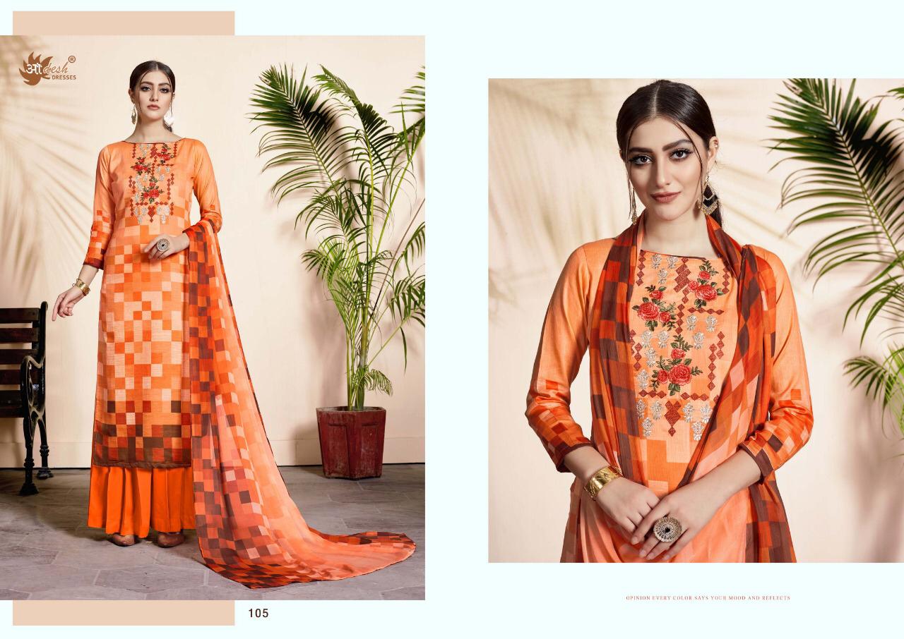 Ibadat By Aadesh Dresses 101 To 108 Series Beautiful Stylish Fancy Colorful Casual Wear & Ethnic Wear Glace Cotton Satin Print With Embroidery Dresses At Wholesale Price