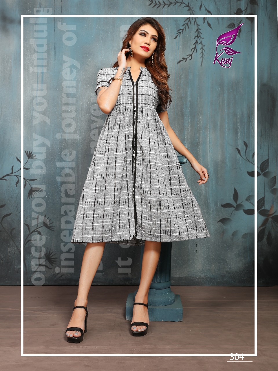 Ikkat Vol-3 By Kunj 301 To 310 Series Stylish Fancy Colorful Collection Casual Wear & Ethnic Wear Cotton Ikkat Printed Kurtis At Wholesale Price