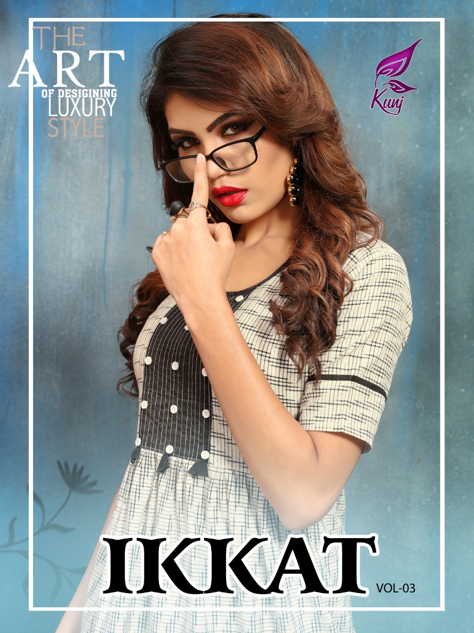 Ikkat Vol-3 By Kunj 301 To 310 Series Stylish Fancy Colorful Collection Casual Wear & Ethnic Wear Cotton Ikkat Printed Kurtis At Wholesale Price