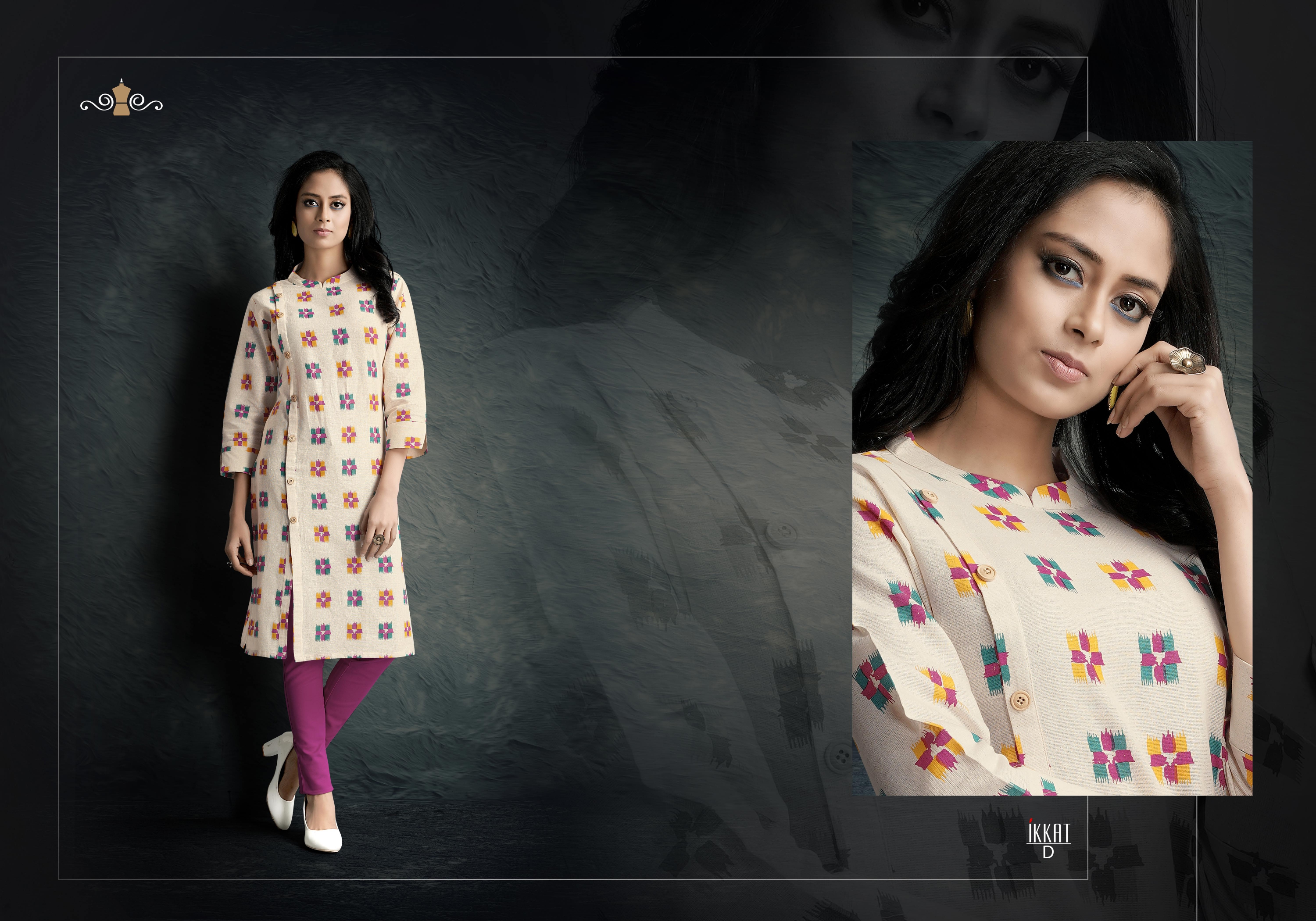 Ikkat By Prettify A To D Series Indian Traditional Wear Collection Beautiful Stylish Fancy Colorful Party Wear & Occasional Wear Cotton Printed Kurtis At Wholesale Price