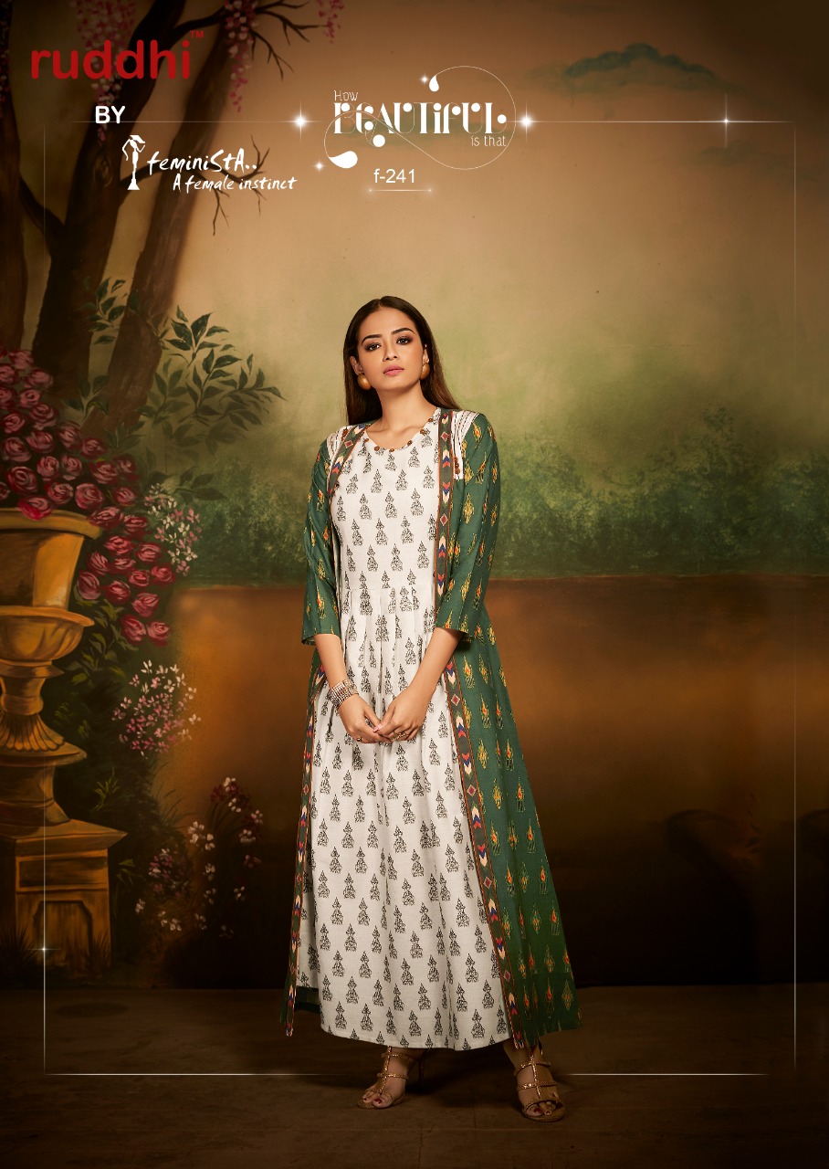 Ikkat By Ruddhi Dressline 241 To 247 Series Beautiful Stylish Fancy Colorful Casual Wear & Ethnic Wear & Ready To Wear Cotton Khadi Kurtis With Jacket At Wholesale Price