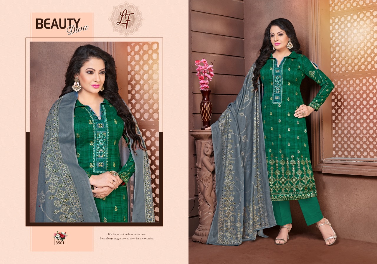 Inayat Vol-35 By Lavli Fashion 3501 To 3508 Series Beautiful Pakistani Suits Stylish Fancy Colorful Party Wear & Ethnic Wear Glace Cotton Print With Embroidered Dresses At Wholesale Price