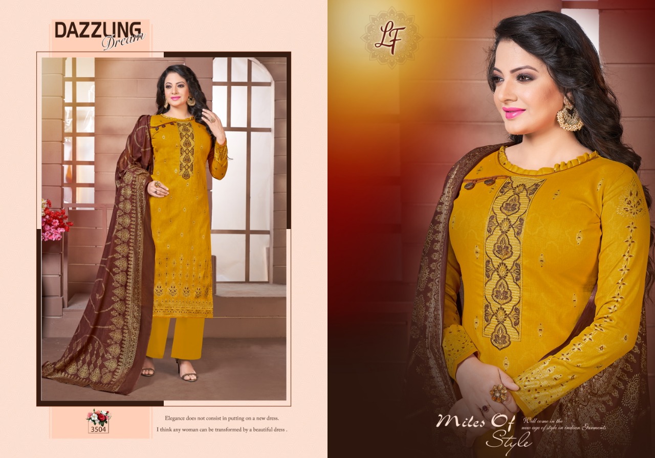 Inayat Vol-35 By Lavli Fashion 3501 To 3508 Series Beautiful Pakistani Suits Stylish Fancy Colorful Party Wear & Ethnic Wear Glace Cotton Print With Embroidered Dresses At Wholesale Price