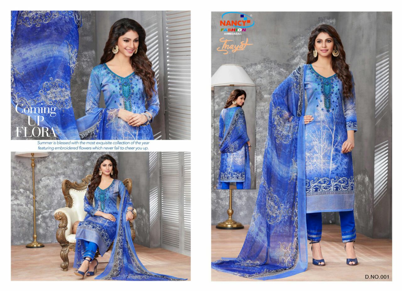 Inayat By Nancy Fashion 001 To 010 Series Beautiful Stylish Fancy Colorful Casual Wear & Ethnic Wear Summer Collection Glace Cotton Embroidered Dresses At Wholesale Price