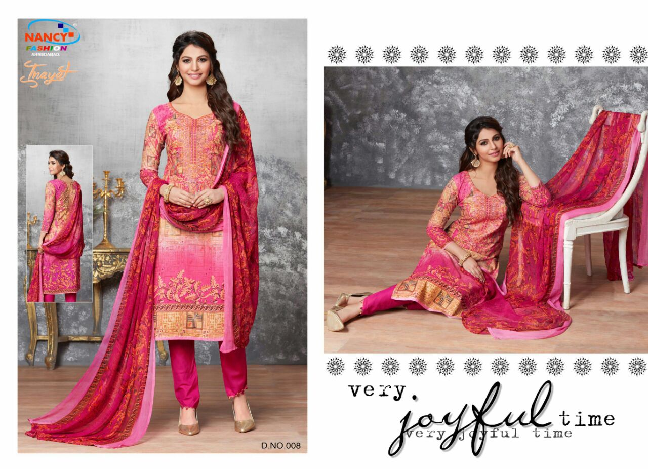 Inayat By Nancy Fashion 001 To 010 Series Beautiful Stylish Fancy Colorful Casual Wear & Ethnic Wear Summer Collection Glace Cotton Embroidered Dresses At Wholesale Price