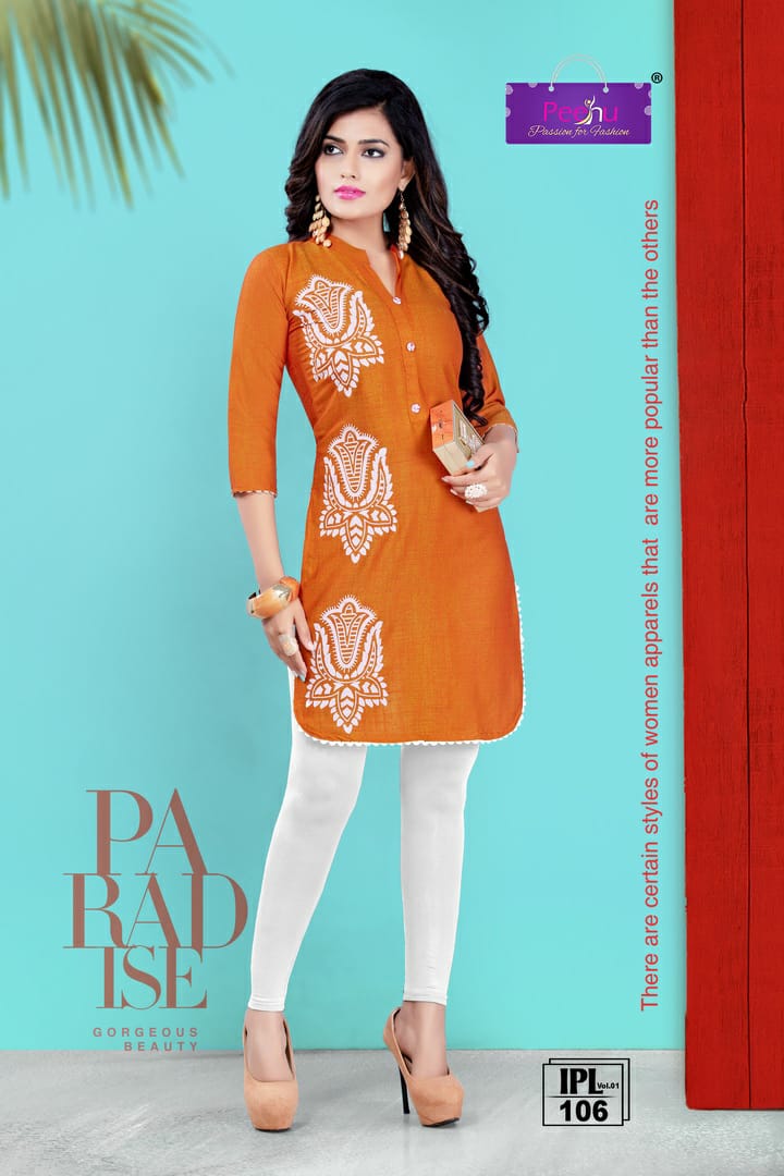 Ipl By Peehu 101 To 106 Series Stylish Fancy Beautiful Colorful Casual Wear & Ethnic Wear Rayon Two Tone Printed Kurtis At Wholesale Price
