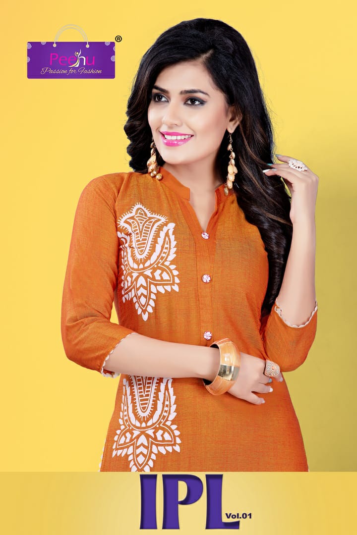 Ipl By Peehu 101 To 106 Series Stylish Fancy Beautiful Colorful Casual Wear & Ethnic Wear Rayon Two Tone Printed Kurtis At Wholesale Price