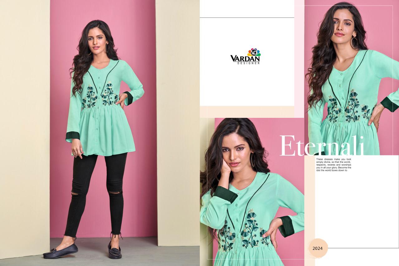 Ira Vol-2 By Vardan Designer 2021 To 2032 Series Stylish Colorful Fancy Beautiful Casual Wear & Ethnic Wear Heavy Rayon Short Tops At Wholesale Price