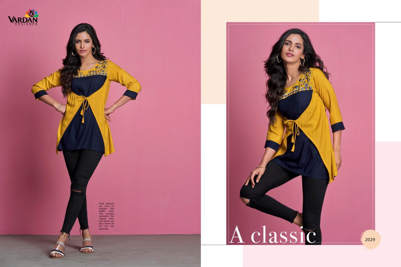 Ira Vol-2 By Vardan Designer 2021 To 2032 Series Stylish Colorful Fancy Beautiful Casual Wear & Ethnic Wear Heavy Rayon Short Tops At Wholesale Price