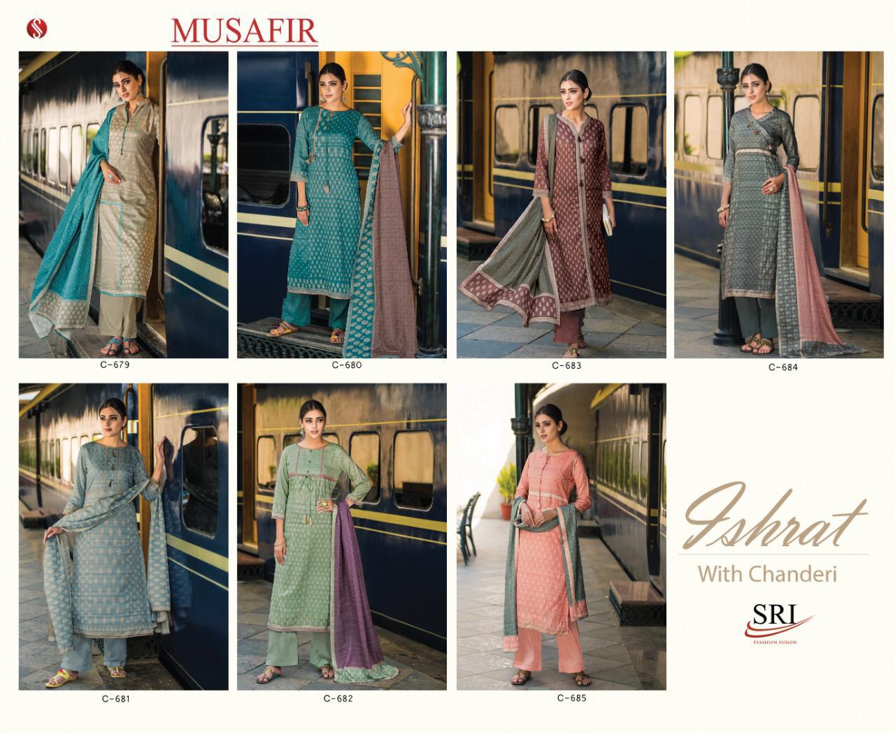 Ishrat By Sri 679 To 685 Series Beautiful Collection Suits Stylish Fancy Colorful Party Wear & Ethnic Wear Chanderi Silk Embroidered Dresses At Wholesale Price