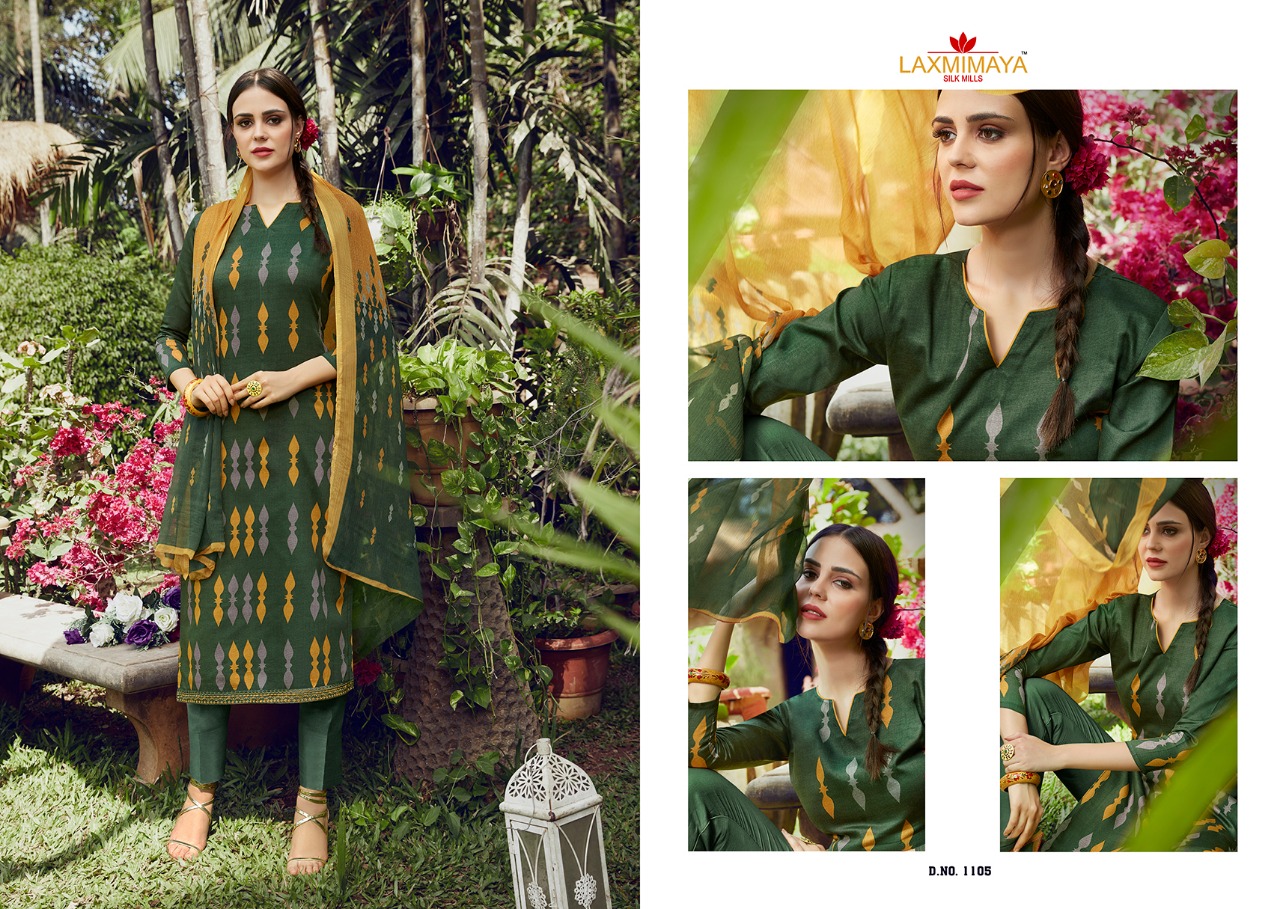 Itreniya By Laxmimaya Silk Mills 1101 To 1110 Series Designer Pakistani Suits Beautiful Stylish Fancy Colorful Casual Wear & Ethnic Wear Pure Jam Silk Print With Embroidered Dresses At Wholesale Price