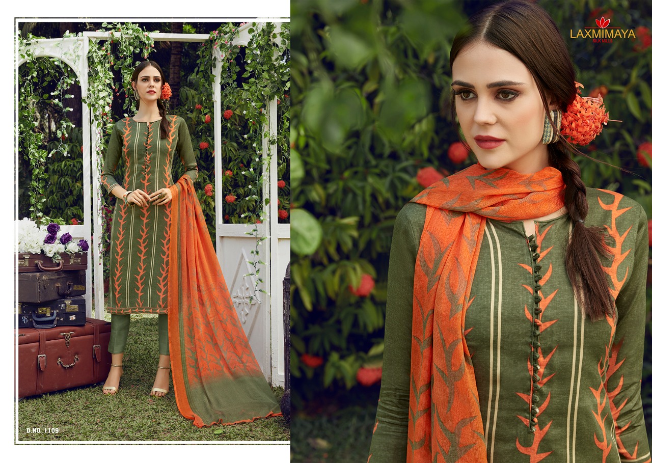 Itreniya By Laxmimaya Silk Mills 1101 To 1110 Series Designer Pakistani Suits Beautiful Stylish Fancy Colorful Casual Wear & Ethnic Wear Pure Jam Silk Print With Embroidered Dresses At Wholesale Price