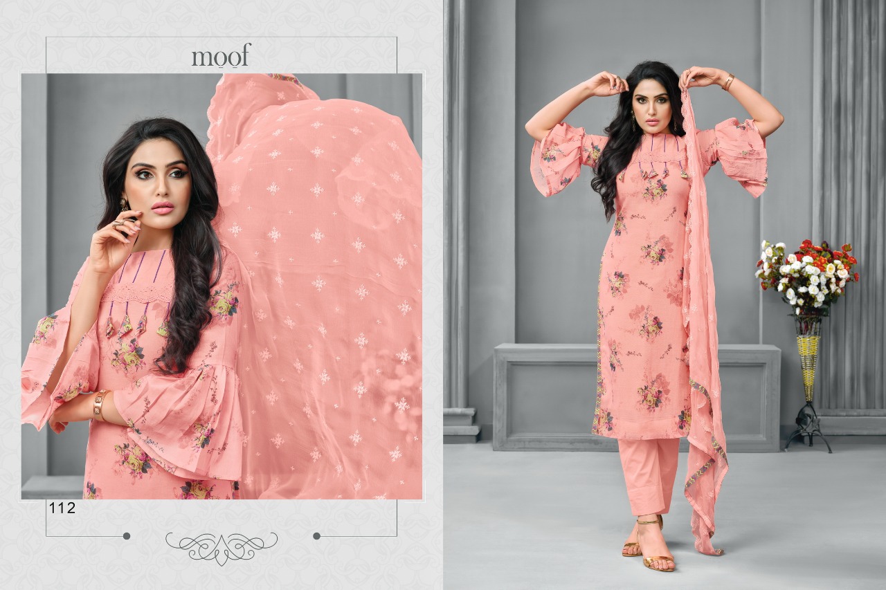 Izakat Hit List By Moof Fashion 108 To 114 Series Beautiful Stylish Fancy Colorful Casual Wear & Ethnic Wear Cotton Satin Printed Dresses At Wholesale Price