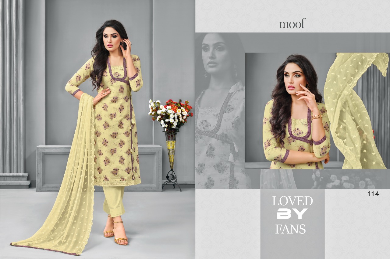 Izakat Hit List By Moof Fashion 108 To 114 Series Beautiful Stylish Fancy Colorful Casual Wear & Ethnic Wear Cotton Satin Printed Dresses At Wholesale Price