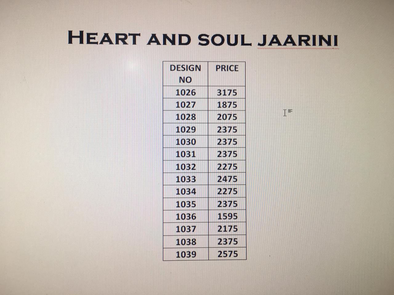 Jaarini By Heart & Soul 1026 To 1039 Series Indian Traditional Wear Collection Beautiful Stylish Fancy Colorful Party Wear & Occasional Wear Fancy Sarees At Wholesale Price