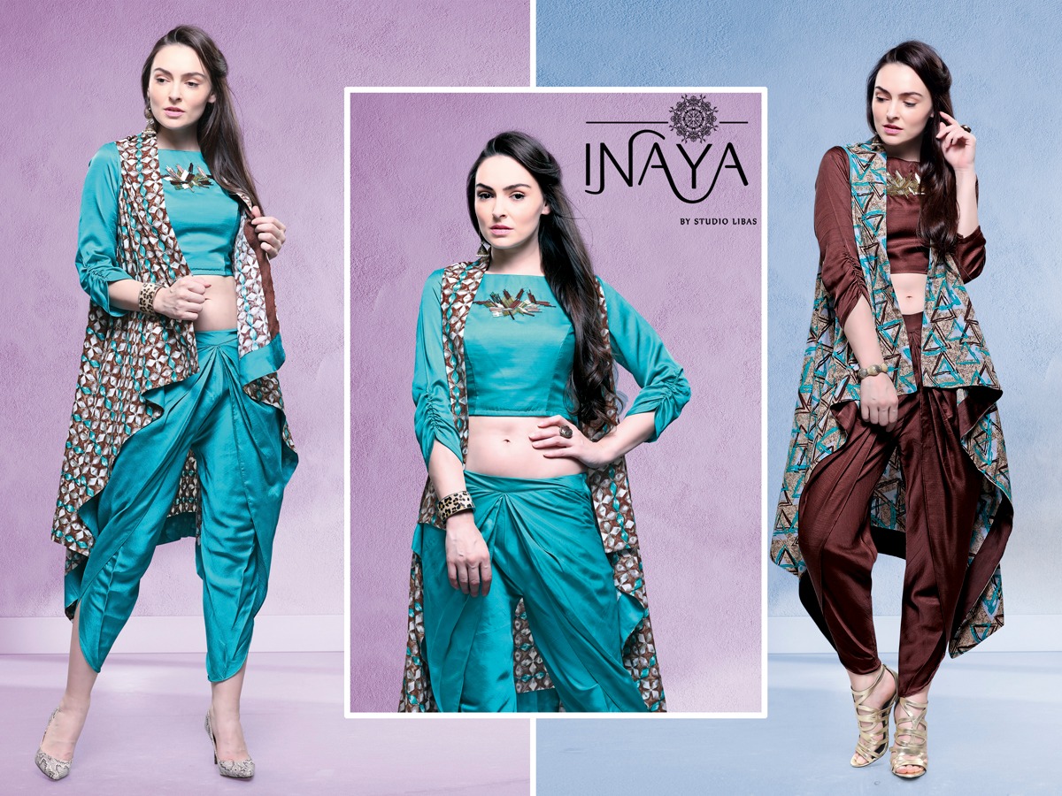 Jacket N Dhoti By Inaya 01 & 02 Series Beautiful Stylish Colorful Fancy Party Wear & Ethnic Wear & Ready To Wear Silk & Cotton Tops & Bottoms At Wholesale Price