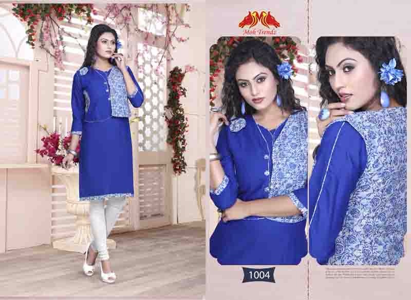 Jackpot By Moh Trendz 1001 To 1012 Series Beautiful Stylish Fancy Colorful Casual Wear & Ethnic Wear Semi Lawn Cotton Printed Kurtis At Wholesale Price