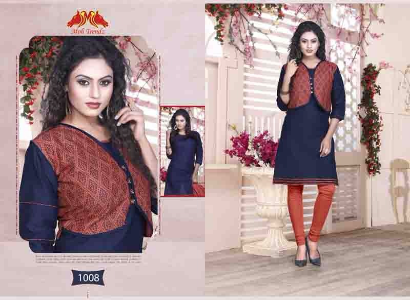 Jackpot By Moh Trendz 1001 To 1012 Series Beautiful Stylish Fancy Colorful Casual Wear & Ethnic Wear Semi Lawn Cotton Printed Kurtis At Wholesale Price