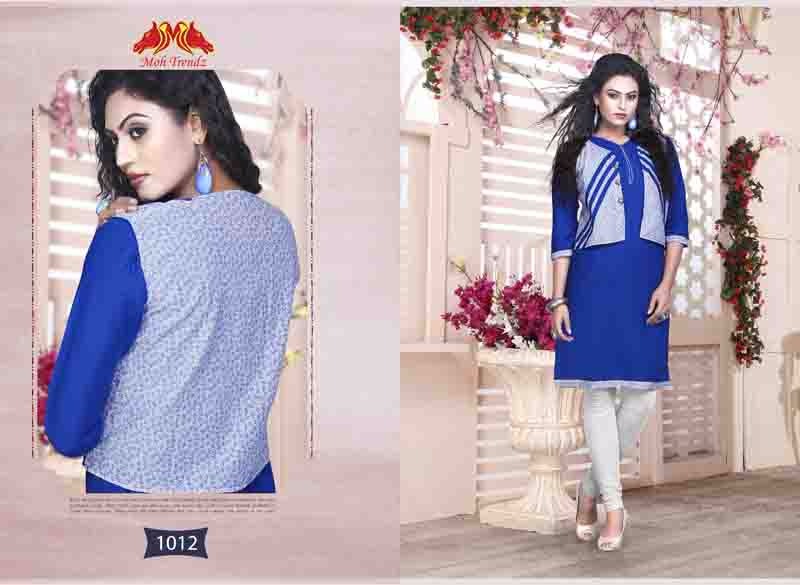 Jackpot By Moh Trendz 1001 To 1012 Series Beautiful Stylish Fancy Colorful Casual Wear & Ethnic Wear Semi Lawn Cotton Printed Kurtis At Wholesale Price