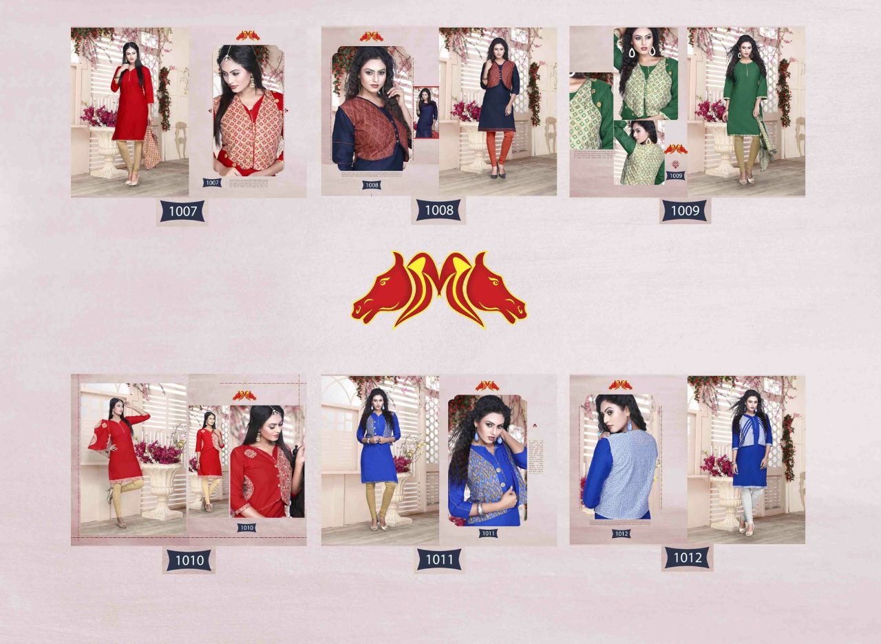 Jackpot By Moh Trendz 1001 To 1012 Series Beautiful Stylish Fancy Colorful Casual Wear & Ethnic Wear Semi Lawn Cotton Printed Kurtis At Wholesale Price