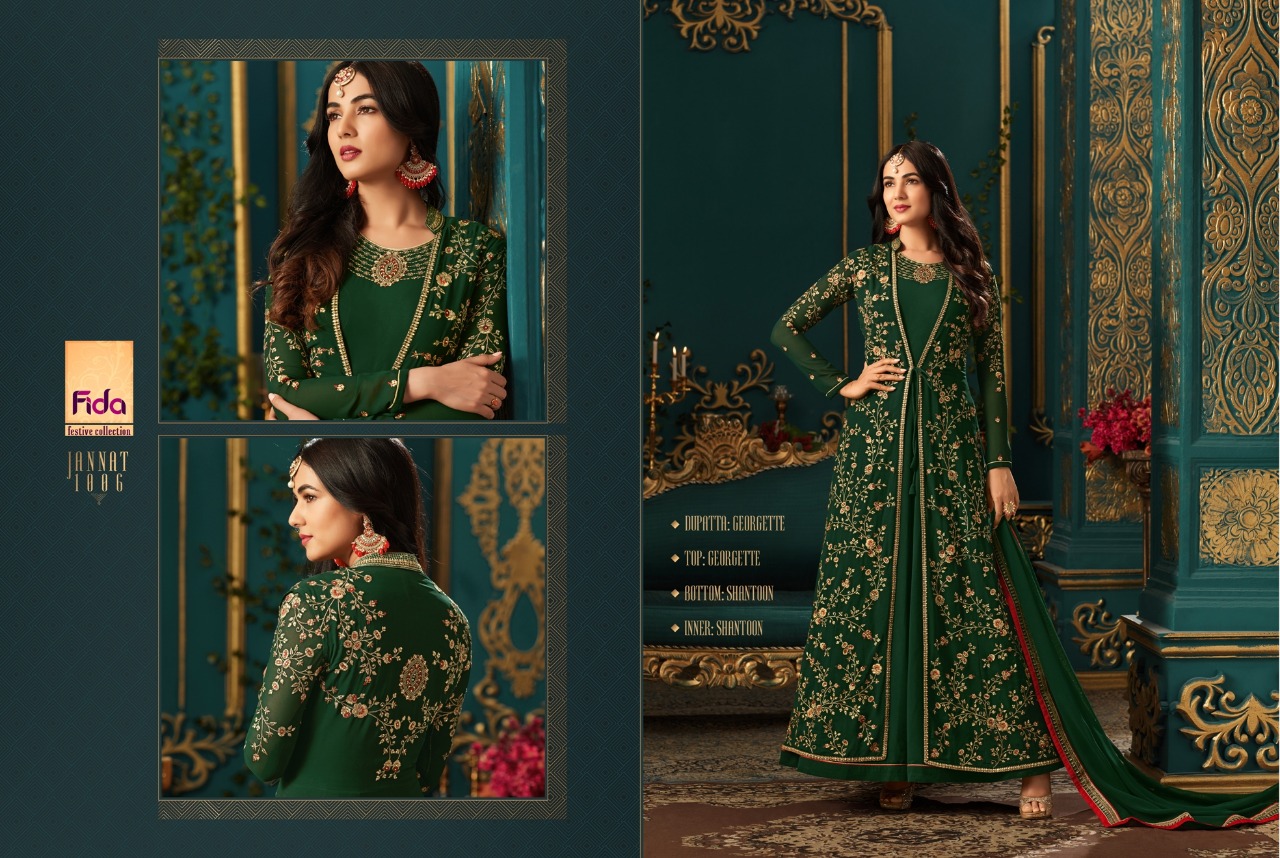 Jannat By Fida 1001 To 1006 Series Designer Wedding Collection Suits Colorful Fancy Beautiful Stylish Party Wear & Occasional Wear Georgette Embroidered Dresses At Wholesale Price