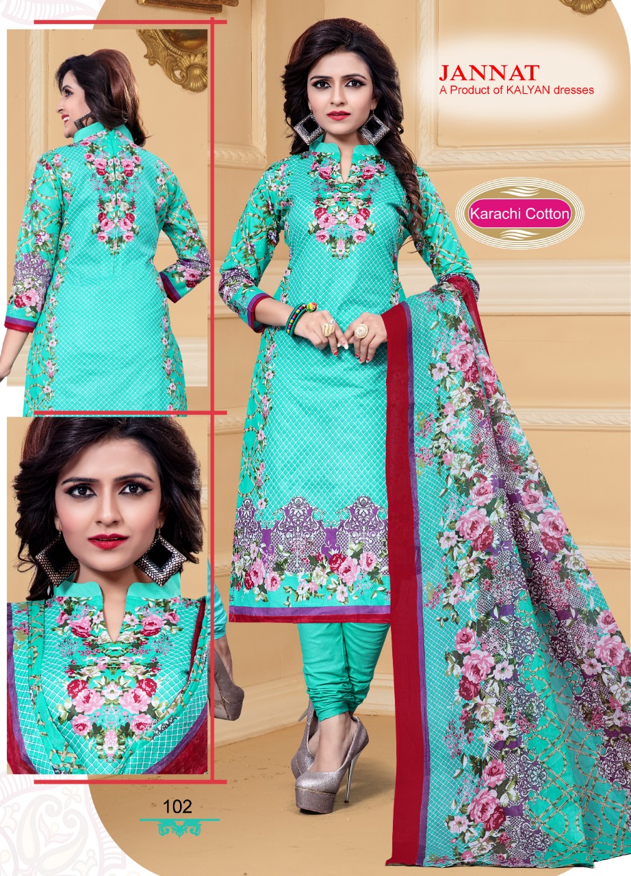 Jannat Vol-1 By Kalyan Prints 101 To 110 Series Indian Traditional Wear Collection Beautiful Stylish Fancy Colorful Party Wear & Occasional Wear Cotton Printed Dress At Wholesale Price