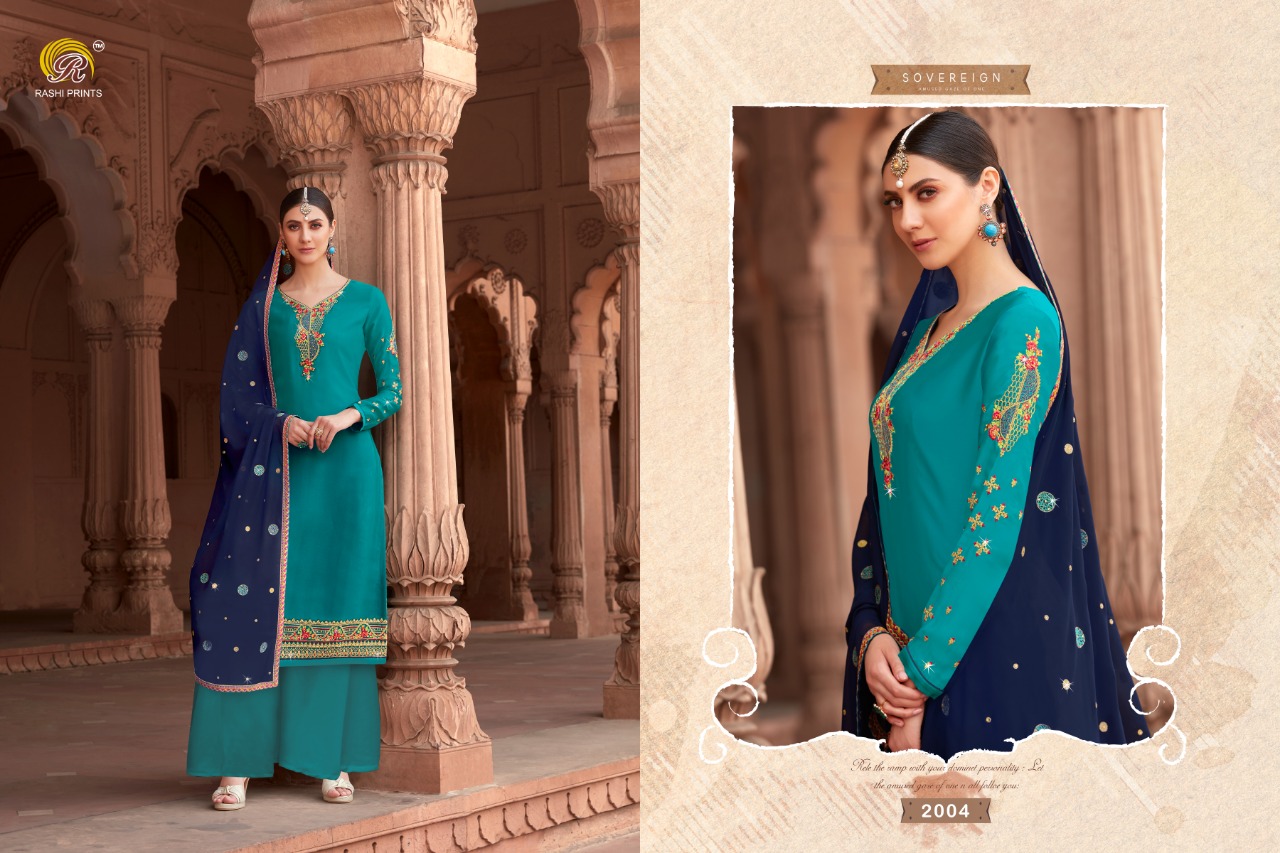 Jannat By Rashi Prints  2001 To 2005 Series Indian Traditional Wear Collection Beautiful Stylish Fancy Colorful Party Wear & Occasional Wear Georgette Sartin With Heavy Work Dresses At Wholesale Price