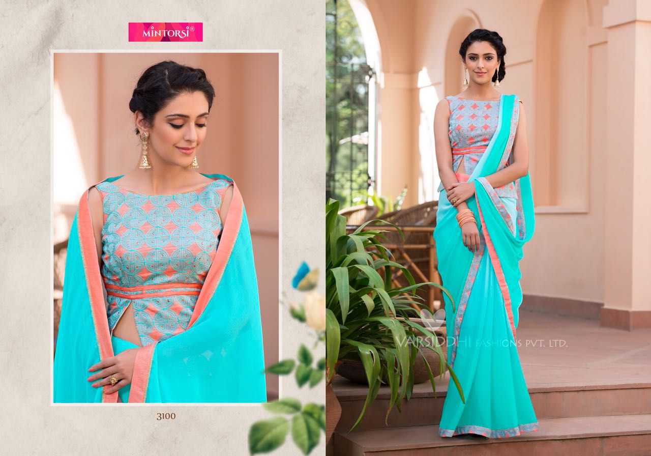 Jashmine By Mintorsi 3100 To 3110 Series Designer Beautiful Stylish Fancy Colorful Festive Collection Party Wear & Occasional Wear Georgette Sarees At Wholesale Price