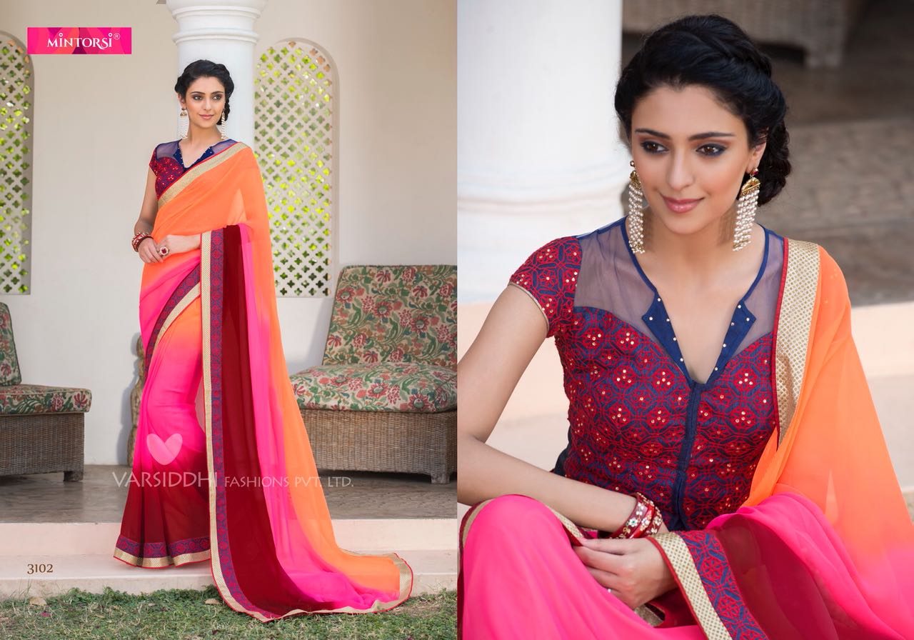 Jashmine By Mintorsi 3100 To 3110 Series Designer Beautiful Stylish Fancy Colorful Festive Collection Party Wear & Occasional Wear Georgette Sarees At Wholesale Price