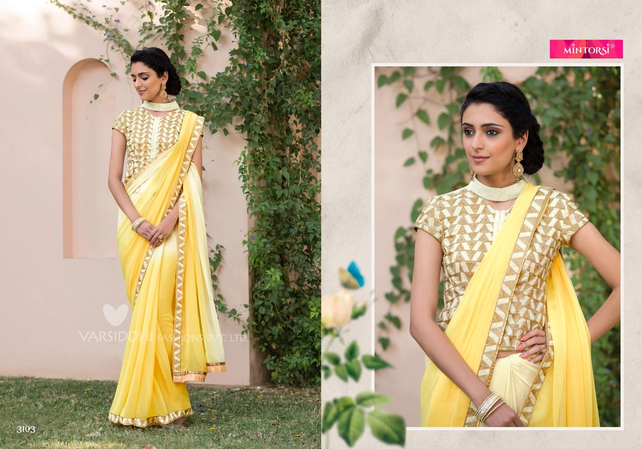Jashmine By Mintorsi 3100 To 3110 Series Designer Beautiful Stylish Fancy Colorful Festive Collection Party Wear & Occasional Wear Georgette Sarees At Wholesale Price