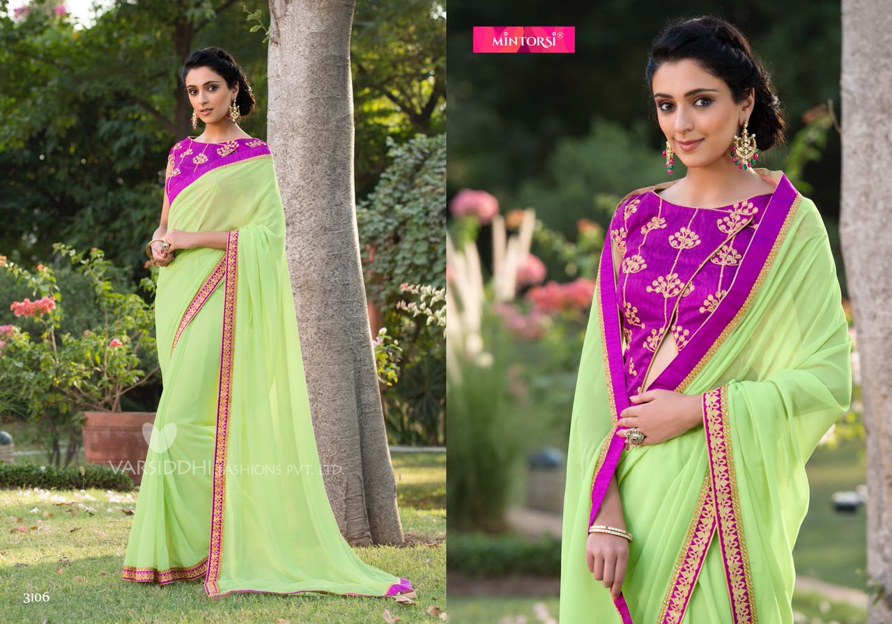 Jashmine By Mintorsi 3100 To 3110 Series Designer Beautiful Stylish Fancy Colorful Festive Collection Party Wear & Occasional Wear Georgette Sarees At Wholesale Price