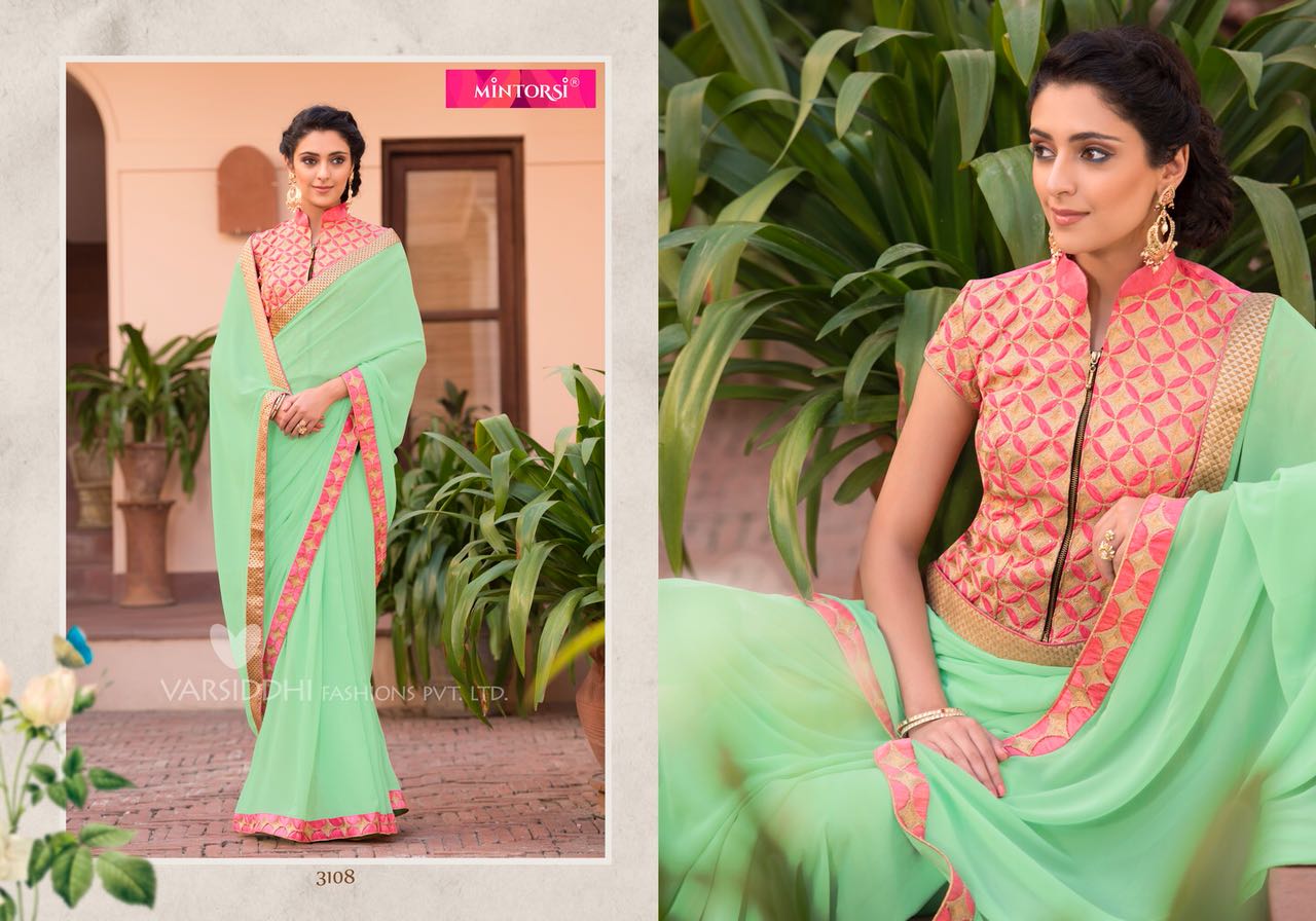 Jashmine By Mintorsi 3100 To 3110 Series Designer Beautiful Stylish Fancy Colorful Festive Collection Party Wear & Occasional Wear Georgette Sarees At Wholesale Price